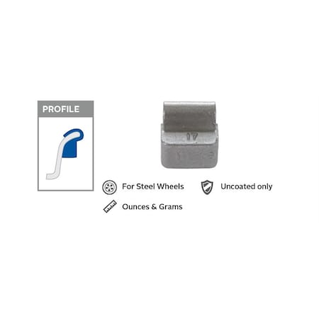 Wegmann Automotive BOX/25 ZINC 4oz. TRUCK WEIGHTS I7Z-040